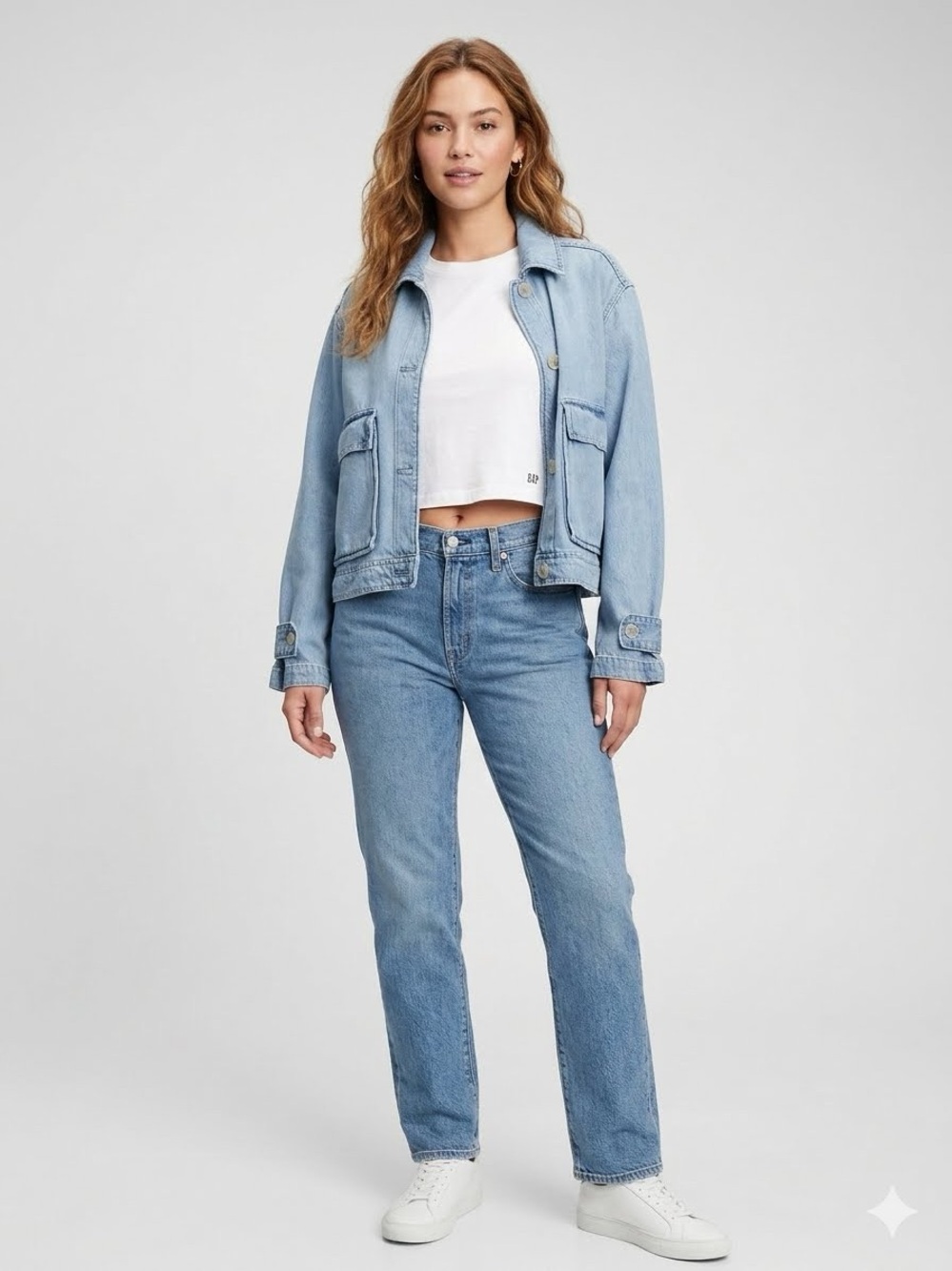 GAP NWT Soft Oversized Denim Utility Jacket ~Size L